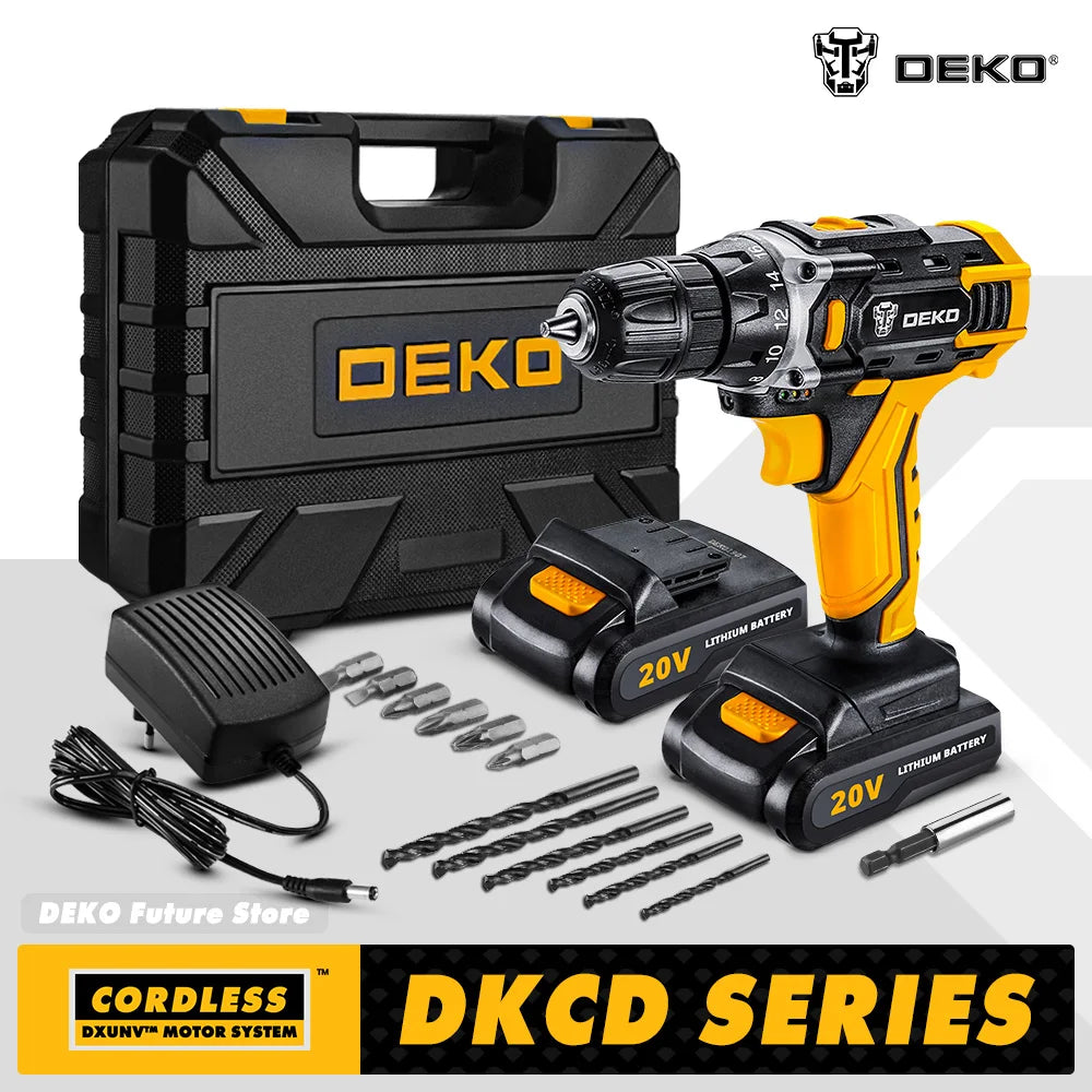 DEKO 20V MAX DKCD20XL01-H10S2 | 3/8" CORDLESS DRILL