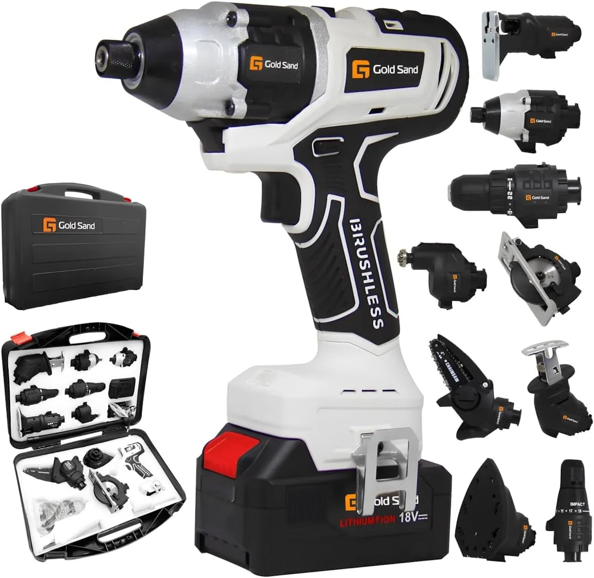 Gold Sand 18-in-1 Brushless Multi-Tool Combo Kit