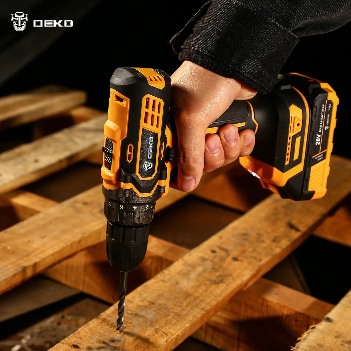 DEKO 20V MAX DKCD20XL01-H10S2 | 3/8" CORDLESS DRILL